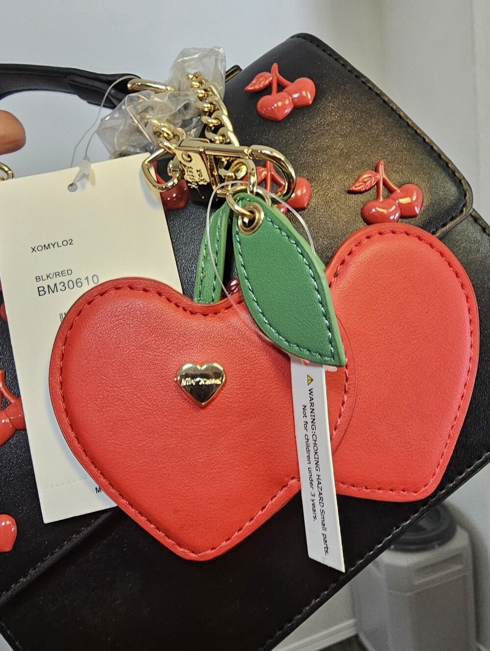 LOW START - Betsey Johnson Cherry Cute Black Crossbody Bag - NWT - Picture 14 of 16
